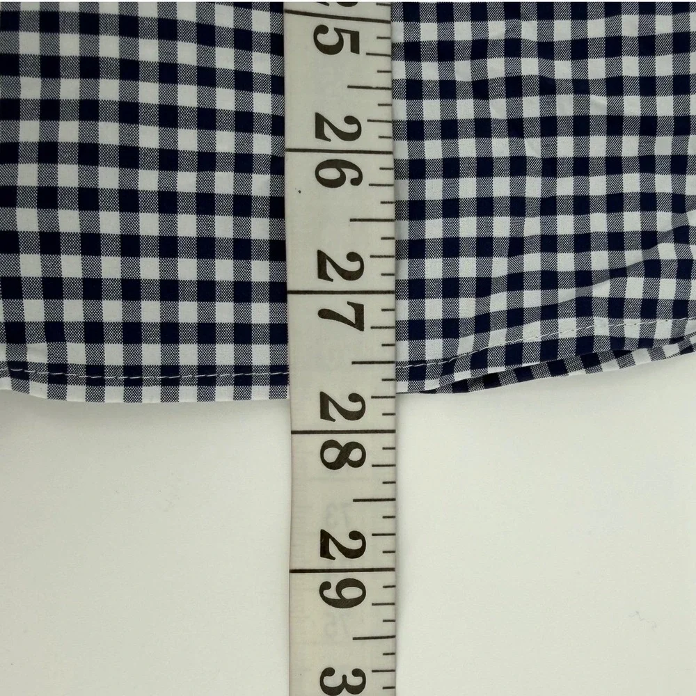 Vineyard Vines Button Down Boys XL 16 Navy Gingham Performance Shirt Long Sleeve